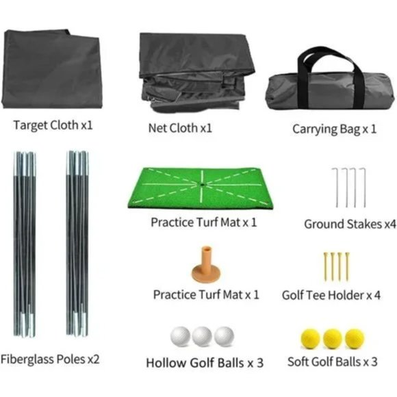 Black Golf Practice Net Set Golf Nets for Backyard Driving Golf Net - Picture 6 of 8